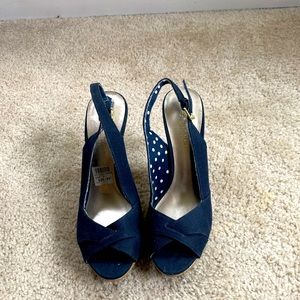 Christian Siriano Navy Blue Heels